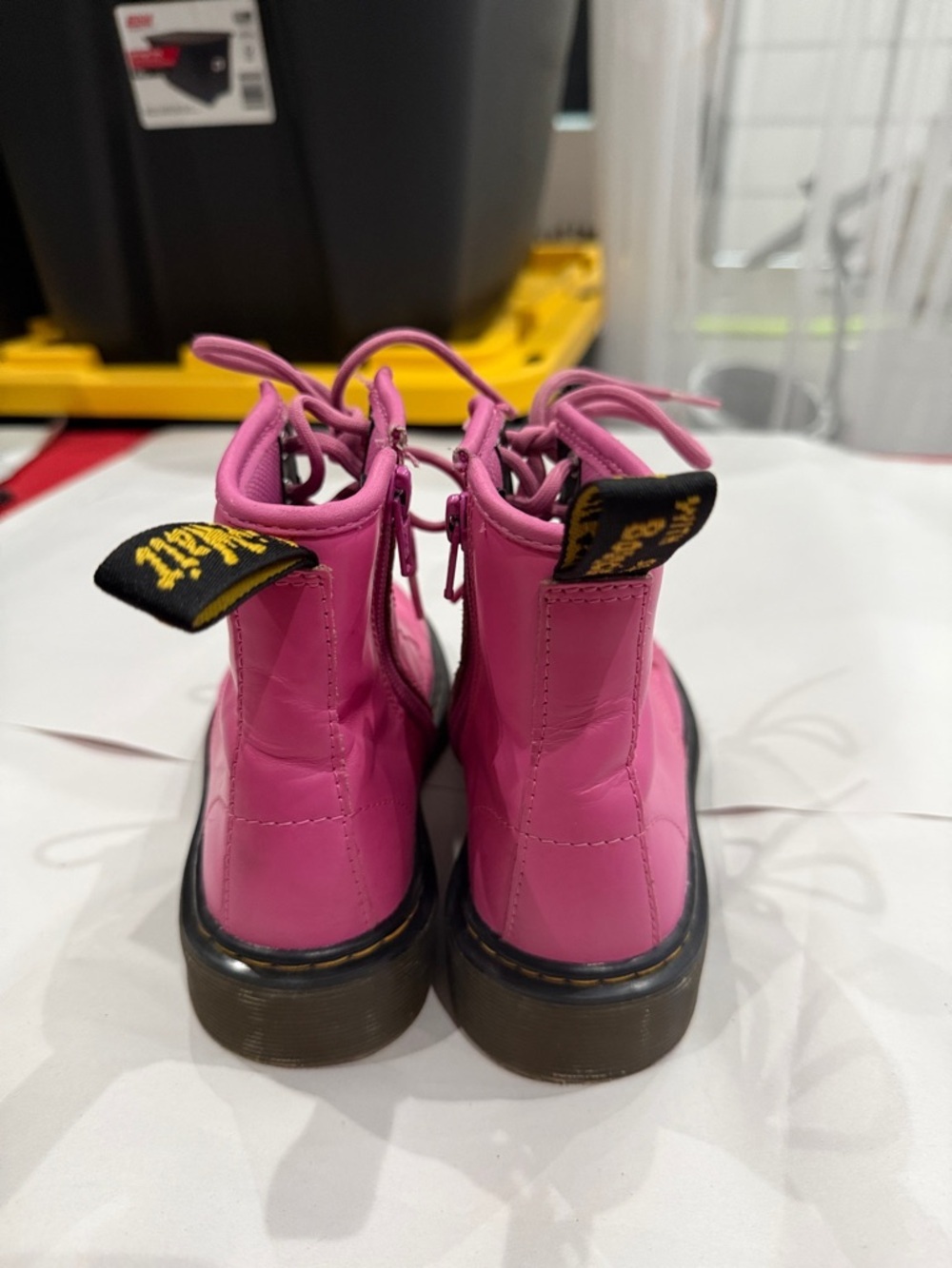 Hot Pink Lace-Up Combat Boots - Picture 4 of 5
